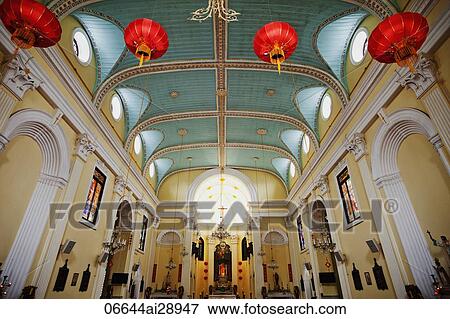 Interior of St. Lawerence's Church, Macau, China View Large Photo Image Stock Photo - Interior of St. Lawerence's Church, Macau, China. Fotosearch