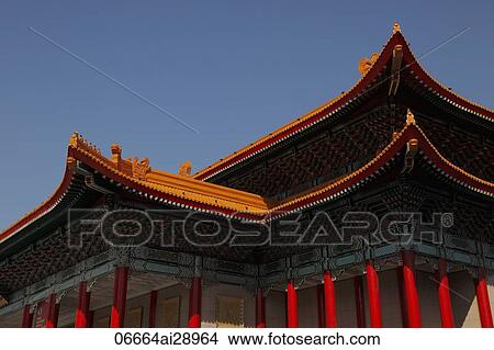 Roof detail of Chiang Kai Shek Memorial Hall, Taipei, Taiwan View Large Photo Image Picture - Roof detail of Chiang Kai Shek Memorial Hall, Taipei, Taiwan. Fotosearch