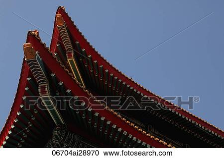 Stock Image - Roof detail of Chiang Kai Shek Memorial Hall, Taiwan. Fotosearch