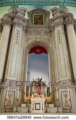 Stock Photo - St. Augustine's Church, Statue of Bom Jesus dos Passos, Macau, China. Fotosearch