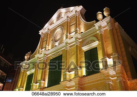 St. Dominics Church at night. Macau, China View Large Photo Image Stock Image - St. Dominics Church at night. Macau, China. Fotosearch