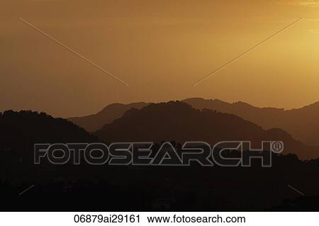Sunset view of the Himalayan foothills, India View Large Photo Image Stock Image - Sunset view of the Himalayan foothills, India. Fotosearch