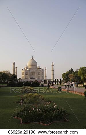 Taj Mahal and surrounding gardens. Agra, India View Large Photo Image Stock Image - Taj Mahal and surrounding gardens. Agra, India. Fotosearch