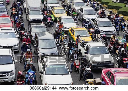 Traffic jam Bangkok, Thailand View Large Photo Image Picture - Traffic jam Bangkok, Thailand. Fotosearch