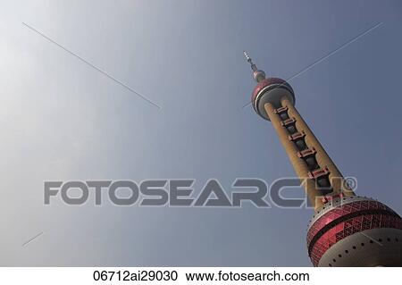 View of the top of the Pearl Tower, Shanghai, China View Large Photo Image Stock Image - View of the top of the Pearl Tower, Shanghai, China. Fotosearch