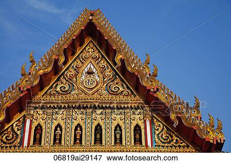 Stock Photo - Wat Samphanthawongsaram, Wat Koh, Bangkok, Thailand. Fotosearch