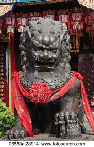 Wong Tai Sin Temple, Bronze Lion Statue. China, Hong Kong, View Large Photo Image Picture - Wong Tai Sin Temple, Bronze Lion Statue. China, Hong Kong,. Fotosearch