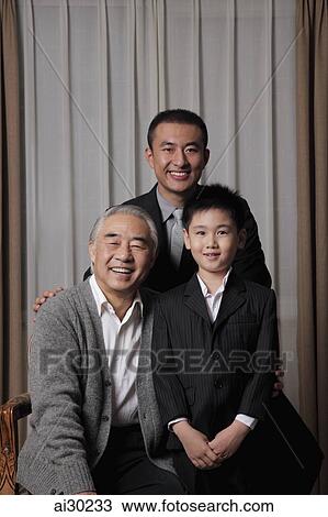 Three generation portrait of grandfather, father and son View Large Photo Image Stock Image - Three generation portrait of grandfather, father and son. Fotosearch