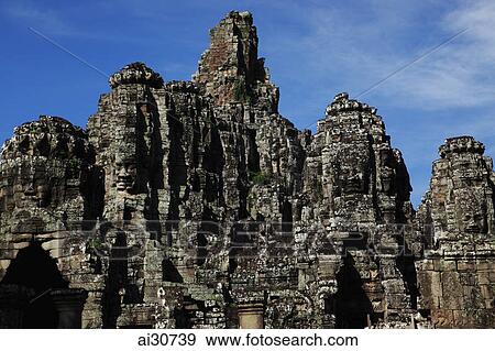 Bayon Temple, Angkor Wat, Cambodia View Large Photo Image Stock Photo - Bayon Temple, Angkor Wat, Cambodia. Fotosearch