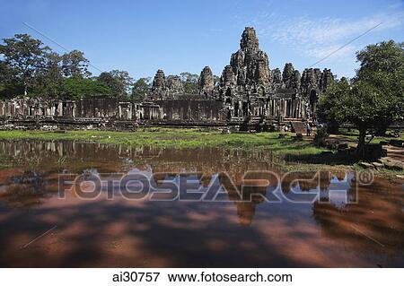 Stock Photo - Bayon Temple, Angkor Wat, Cambodia. Fotosearch
