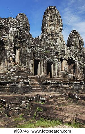 Bayon Temple, Angkor Wat, Cambodia View Large Photo Image Stock Photography - Bayon Temple, Angkor Wat, Cambodia. Fotosearch