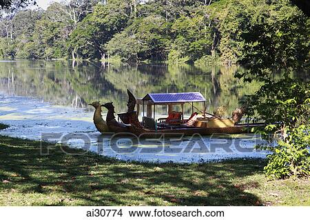 Boats on a lake, Siem Reap, Cambodia View Large Photo Image Picture - Boats on a lake, Siem Reap, Cambodia. Fotosearch