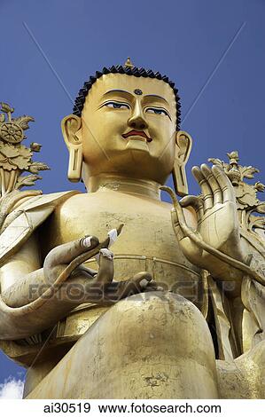 Close up of a statue of Maitreya Buddha, Klu-Kkhyil Monastery, Ladakh, India View Large Photo Image Stock Photo - Close up of a statue of Maitreya Buddha, Klu-Kkhyil Monastery, Ladakh, India. Fotosearch