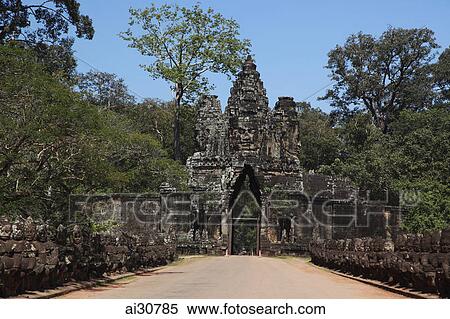 Entrance to Angkor Wat, Cambodia View Large Photo Image Stock Photography - Entrance to Angkor Wat, Cambodia. Fotosearch