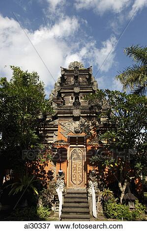 Stock Photo - Front of Hindu temple. Indonesia, Bali. Fotosearch
