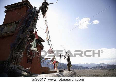 Prayer flags at Likir Monastery, Ladakh, India View Large Photo Image Stock Photo - Prayer flags at Likir Monastery, Ladakh, India. Fotosearch