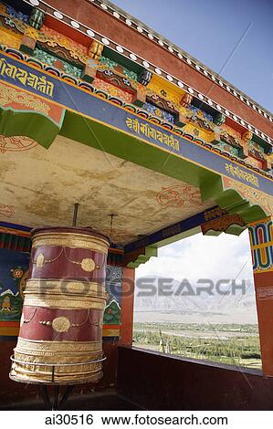 Prayer wheel at Likir Monastery, Ladakh, India View Large Photo Image Stock Photograph - Prayer wheel at Likir Monastery, Ladakh, India. Fotosearch