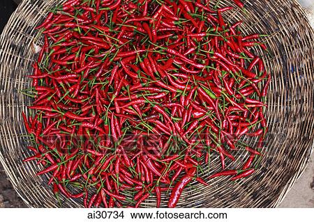 Red chillies in woven basket View Large Photo Image Picture - Red chillies in woven basket. Fotosearch