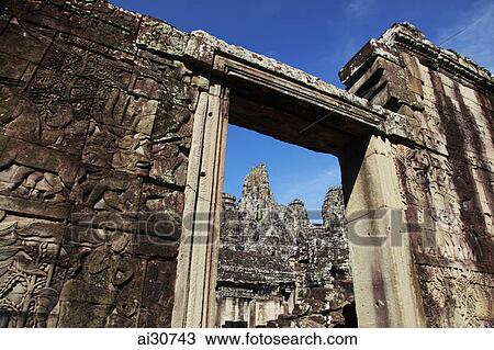 Stone carvings on walls of Bayon temple, Angkor Wat, Cambodia View Large Photo Image Stock Image - Stone carvings on walls of Bayon temple, Angkor Wat, Cambodia. Fotosearch