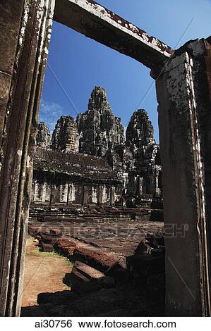 View of Bayon Temple through stone doorway, Angkor Wat, Cambodia View Large Photo Image Stock Photograph - View of Bayon Temple through stone doorway, Angkor Wat, Cambodia. Fotosearch
