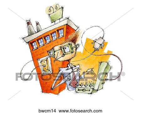 Stock Illustration - Telecommute. Fotosearch
