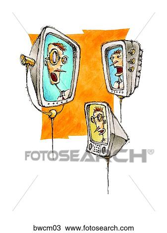 Video Conference View Large Illustration Drawing - Video Conference. Fotosearch