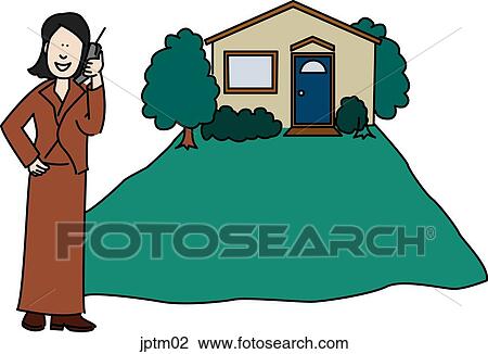 Agent on Cellular View Large Illustration Drawing - Agent on Cellular. Fotosearch