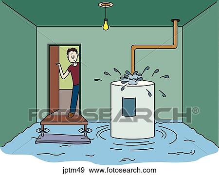Stock Illustration - Basement Flood. Fotosearch