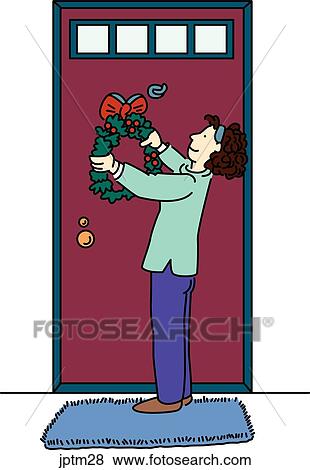 Christmas Wreath View Large Illustration Stock Illustration - Christmas Wreath. Fotosearch
