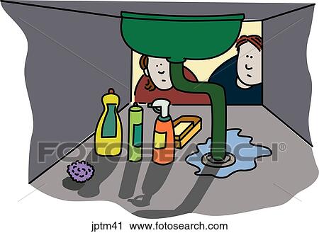 Leaky Sink View Large Illustration Clip Art - Leaky Sink. Fotosearch