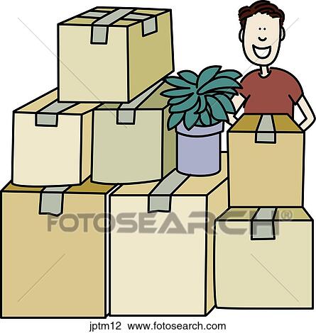 Pile of Boxes View Large Illustration Drawing - Pile of Boxes. Fotosearch
