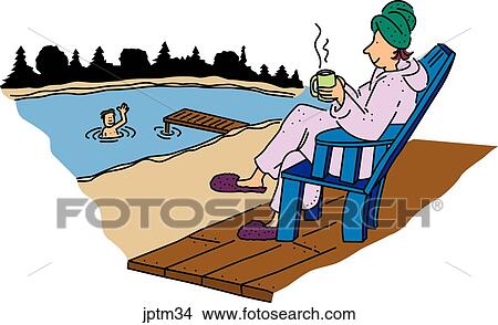 Stock Illustration - Relax on Pier. Fotosearch