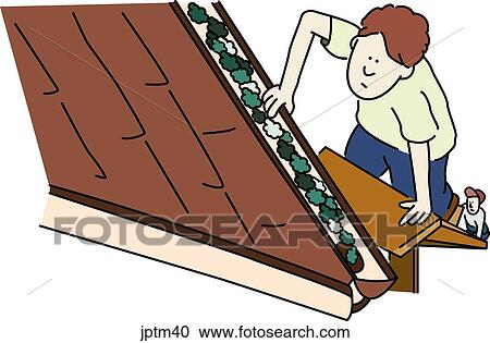 Roof and Gutters View Large Illustration Clipart - Roof and Gutters. Fotosearch