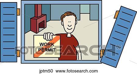 Work Permit View Large Illustration Clipart - Work Permit. Fotosearch