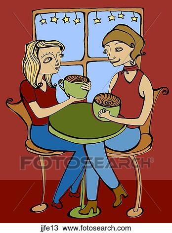 Drawing - Cafe. Fotosearch