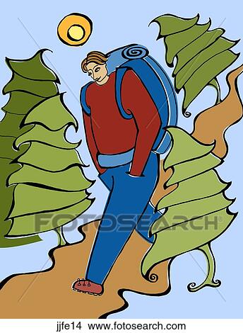 Hike View Large Illustration Stock Illustration - Hike. Fotosearch