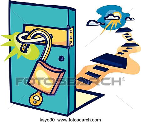 Open Door View Large Illustration Clipart - Open Door. Fotosearch