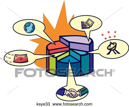 Pie Chart View Large Illustration Drawing - Pie Chart. Fotosearch