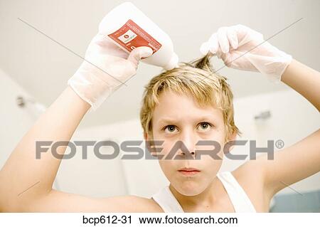 Closeup of boy dying hair View Large Photo Image Stock Image - Closeup of boy dying hair. Fotosearch