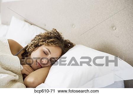 Head of sleeping woman on pillow View Large Photo Image Stock Image - Head of sleeping woman on pillow. Fotosearch