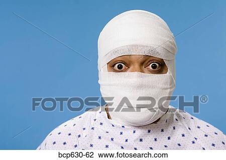Stock Image - attitude, cut out, close up, bandage, african ethnicity. Fotosearch