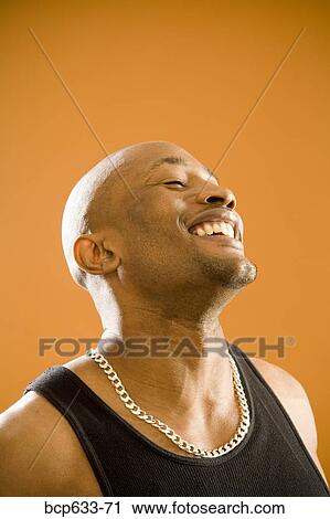 balding, head & shoulders, eyes closed, chain, african ethnicity View Large Photo Image Stock Image - balding, head & shoulders, eyes closed, chain, african ethnicity. Fotosearch