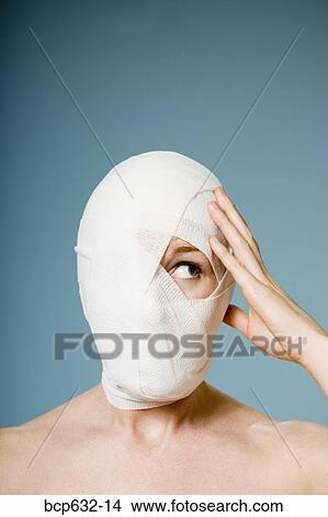 bandage, caucasian, cosmetic surgery, head, head & shoulders View Large Photo Image Picture - bandage, caucasian, cosmetic surgery, head, head & shoulders. Fotosearch