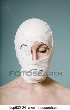 bandage, caucasian, cosmetic surgery, eyes closed, face View Large Photo Image Picture - bandage, caucasian, cosmetic surgery, eyes closed, face. Fotosearch