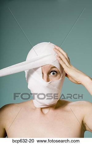 bandage, caucasian, cosmetic surgery, head, head & shoulders View Large Photo Image Stock Image - bandage, caucasian, cosmetic surgery, head, head & shoulders. Fotosearch