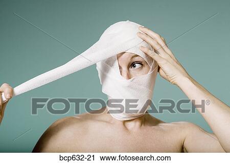 bandage, caucasian, cosmetic surgery, head, head & shoulders View Large Photo Image Stock Image - bandage, caucasian, cosmetic surgery, head, head & shoulders. Fotosearch