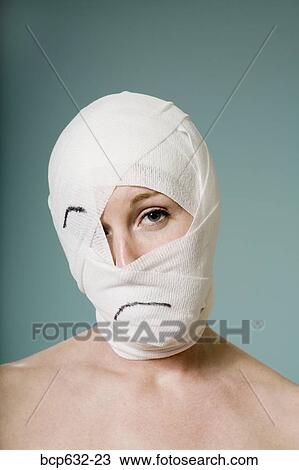 bandage, caucasian, cosmetic surgery, face View Large Photo Image Stock Image - bandage, caucasian, cosmetic surgery, face. Fotosearch
