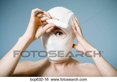 bandage, caucasian, cosmetic surgery, head, head & shoulders View Large Photo Image Stock Photograph - bandage, caucasian, cosmetic surgery, head, head & shoulders. Fotosearch