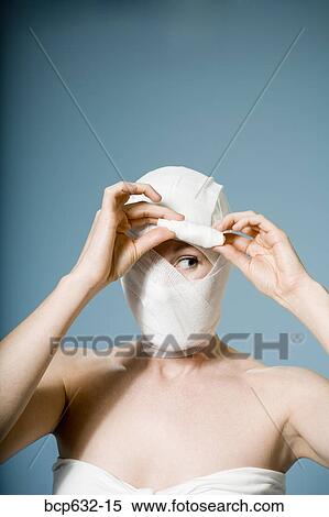 bandage, caucasian, cosmetic surgery, head, head & shoulders View Large Photo Image Stock Photography - bandage, caucasian, cosmetic surgery, head, head & shoulders. Fotosearch