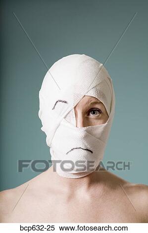 bandage, caucasian, cosmetic surgery, face, head View Large Photo Image Stock Photography - bandage, caucasian, cosmetic surgery, face, head. Fotosearch